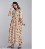 Cream rayon kurti with trendy print, suitable for women in sizes S-XXXXL. Fashionable Indian attire on display