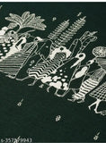 Woman's winter kameez with white embroidery, black lace details, long sleeves