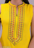 Rayon embroidered straight kurti, sleeveless, Clothy N Wave women's fashion in India