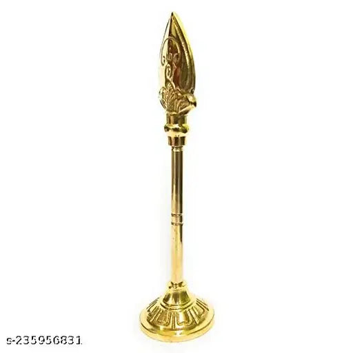 Brass Lord Murugan Idol, 6-inch height, traditional Vel design, Indian temple decoration
