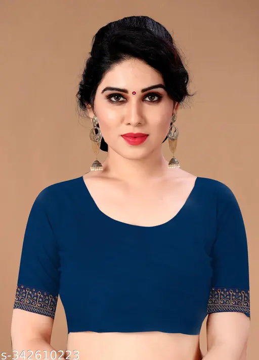 Blues Georgette zari work saree with blouse