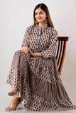 Women's Anarkali Printed Rayon three-quarter sleeve kurta & kurtis, vibrant Indian traditional design, M to XXL sizes available