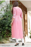 Cotton embroidered anarkali kurti, size S to XXXL for women's formal wear