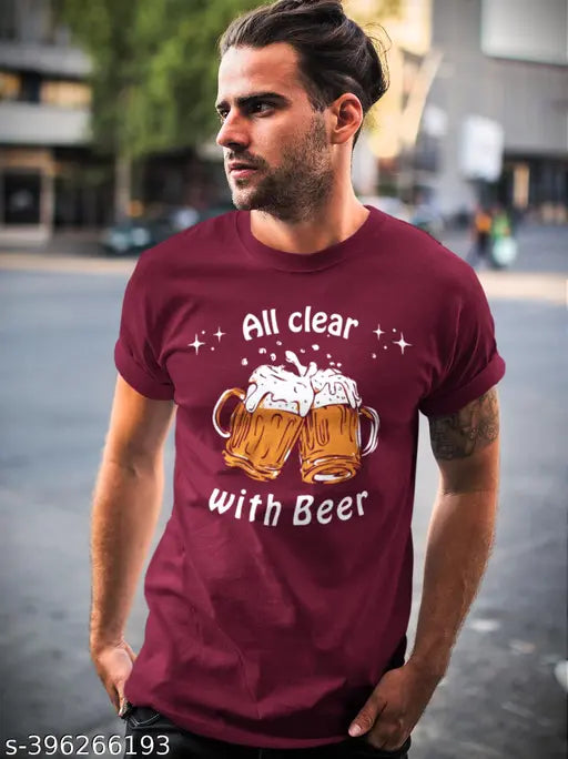 Cool Maroon Chapter 83 Super Soft Casual T-shirt, 100% cotton, printed graphic design, regular fit, durable, breathable fabric. Made in India