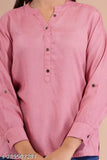 Pink rayon short sleeved women's t-shirt, high quality and comfortable