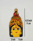 Brass 4.5-inch Durga Devi face pooja idol, intricately crafted Indian god figure for worship