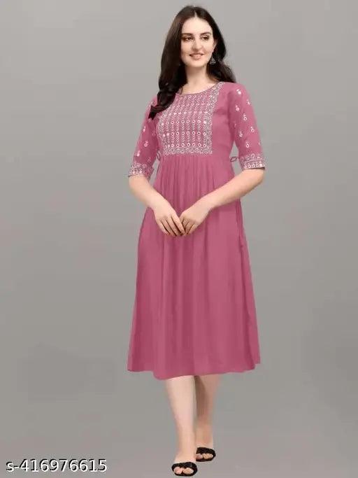 Trendy rayon gowns for women, S-XXXL sizes, Indian origin
