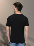 Black cotton V-neck half sleeve Wild West printed t-shirt for men, stylish and trendy