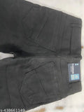 Fashionable trendy men's slim fit black cotton plain pants regular use