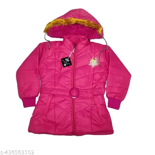 Pink children's jacket with hood