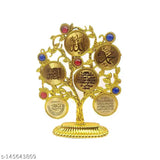 Gold plastic Allah Mohammed tree-shaped Islamic decor stand, size big 12 inches, Feng Shui showpiece for home or office
