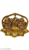 Metal laxmi ganesh Saraswati 5 diya set for home, temple, office decoration & gifting. Product dimensions: 20cmL x 12.5cmH x 13.5cmB