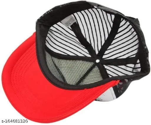 Stylish red Linkin Park net back cap combo with round dials and silicon strap - festive men's and boys' casual watch on wrist
