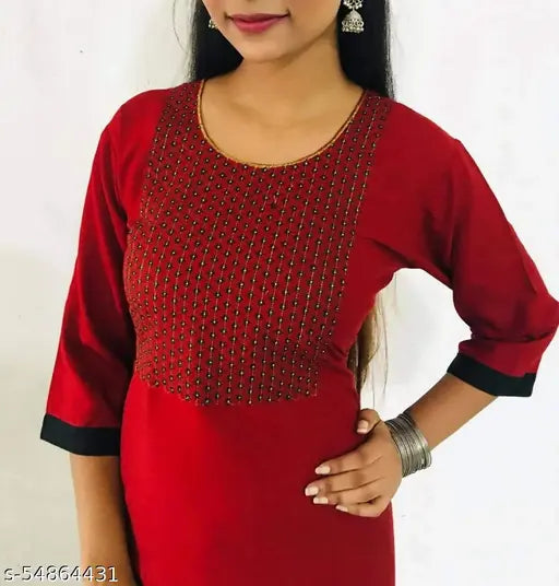 Plus-size rayon slub embroidered kurta set with palazzos, three-quarter sleeves, 7XL for xxl to 7xl size category