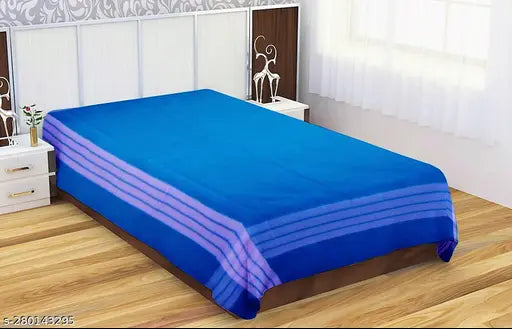 Blue Tuni Mani Sata Devadas Cotton Flat Sheets (50x90 inches, 41x75 Feet) for Home/Hospitals/Hotels, pack of 2