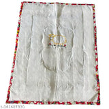 Yellow cotton jumbo quilt, animal-themed with embroidered sheep design, mild winter sleeping size (27x33in)