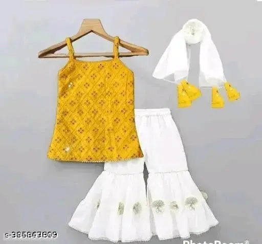 Cotton crepe sleeveless embroidered dress from Gorgeous Girls Trendy Dress for girls aged 3-11, country of origin: India