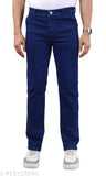Dark blue men's regular fit denim jeans