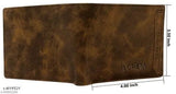 Brown two-fold leather men's wallet with textured pattern, perfect size for pocket or travel bag, features 2 SIM pockets, handcrafted in India