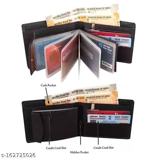 Trendy leather wallet, full-grain construction with 5 compartments, ideal for gifting or everyday use