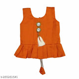 Chanderi cotton and net embellished kids' lengha set, versatile for functions, festivals, parties, and weddings