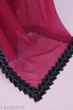 Pink and black party wear saree