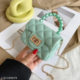 Light blue quilted silicone jelly bag purse