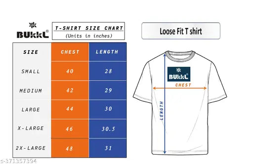 Oversized Loose Fit Cotton T-shirt, Double Side Graphic Print, Men's Round Neck - BUKKL