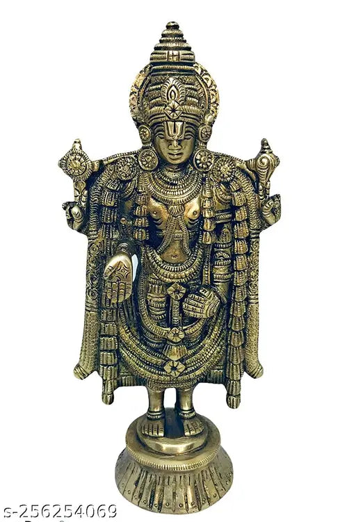 Handcrafted brass Balaji idol, intricate detailing, traditional Indian decor piece