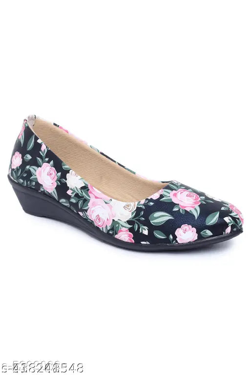 Synthetic Ballerinas (BELLAQ-511BLACK), black solid ballet flats for women's casual wear or parties, Indian origin