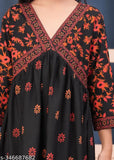 Rayon printed net kurti for girls, three-quarter sleeves, Flawsome Fancy Girls brand, size 7-11 years, Indian origin
