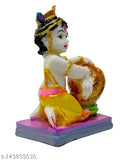 Handcrafted resin Krishna idol, 12CM multi-colored, ideal for home decor & spiritual spaces