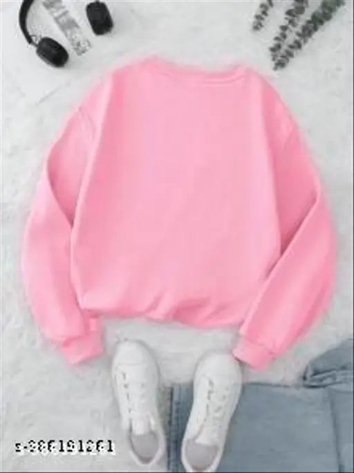 Polycotton Cute Comfy Girls sweatshirt, printed design for kids aged 10-16 years, long sleeves style