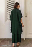Attractive georgette women's kurta set with kaftan and palazzo set, solid net color-5, three-quarter sleeves, size S-XXL