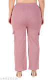 RR HUB Fancy Elegant women's pink high-waisted pants