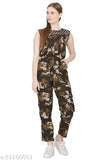 Striped poly georgette women's full-length jumpsuit, sleeveless design from Tashmiya Collection, ideal for western wear