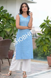 Rayon sleeveless kurta with printed pant set, pack of 2 in various sizes from India
