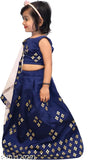 Bamboo & taffeta silk embroidered lehenga choli for baby girls, sleeveless, ready-to-wear - India