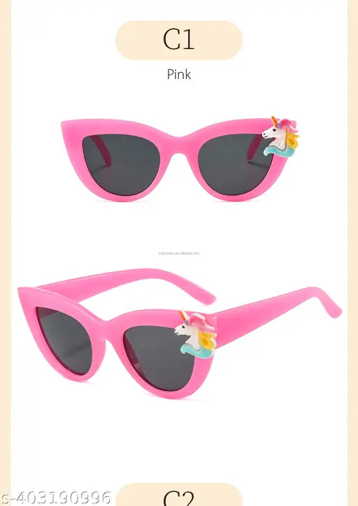 Mini pink hair accessory with rainbow unicorn charm, included in a fashion combo pack with a small purse, sling bag, and sunglasses, for girls or kids