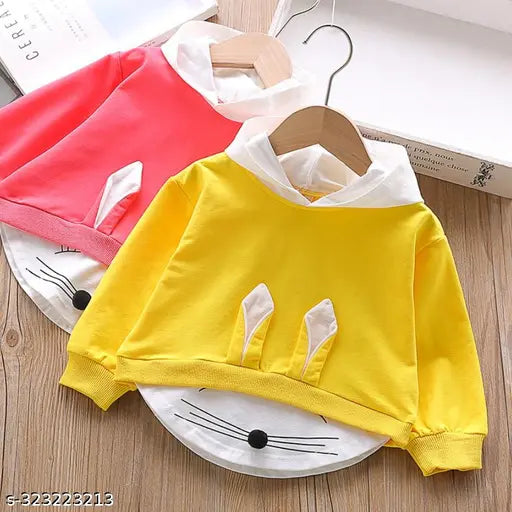 Ameeha Kids solid yellow wool hoodies for kids, winter wear accessory for festivals and special occasions