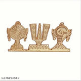 Small brass Shri Tirupati Balaji Shankh Chakra Namam Showpiece, Indian metal decor for home temple