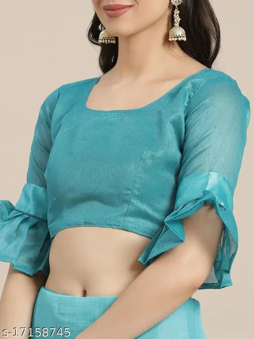 Chiffon saree with satin ribbon, embellished floral embroidery, Indian women's fashion accessory