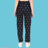 Trendy women's track pants with a floral pattern