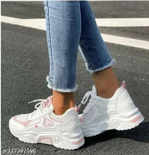 PinkTouch Lovely Sports Shoes, rubber-soled sneakers for running, walking, casual wear (size 4-8; India origin)