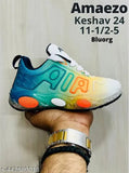 Blue and pink sneakers with the brand name "AJ" on them
