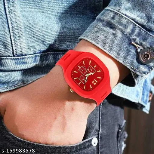 Trendy red Linkin Park cap combo with polarized clear lens Selfi sunglass, square dial silicone strap analog watch gift pack set for men and boys. Diamond-studded attractive stylish butterfly watch + bracelet analog watch for women and girls, cotton canvas material