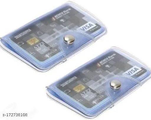 Trending solid PVC plastic card holder wallet, ideal for carrying essentials. Free size (10cm x 6cm), from India