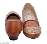 Fashionable artificial leather heels in various colors, ankle loop design, Indian-made women's ballerinas