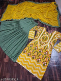 Yellow and gold lehenga with full sleeves