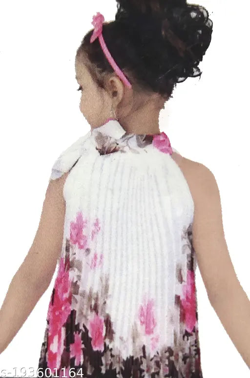 Stylish printed cotton dress for girls, sleeveless, vibrant print design, size 3-4 years
